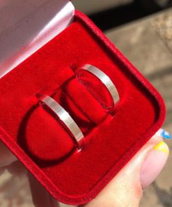 Alianças De Namoro Aço Cirúrgico 4mm Reto Fosco