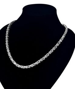 Corrente Cordão Masculino Bizantino Aço Inox Cirúrgico