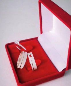 Alianças de Namoro em Prata 950 | 5mm Diamantado com Friso Ondulado | Modelo Evilene | Coração Vazado