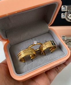 Par De Alianças Banhado A Ouro 18k Diamantado Feminino Cod5449