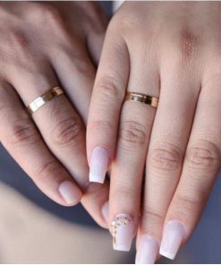 Alianças de Casamento Largura 4mm | Modelo Neisy | Moeda Antiga Banhada a Ouro 18K
