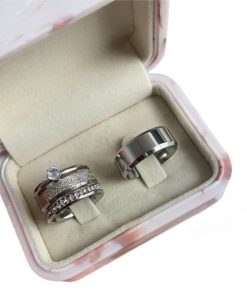 Alianças De Namoro Conjunto Completo Reto 8mm Cod878