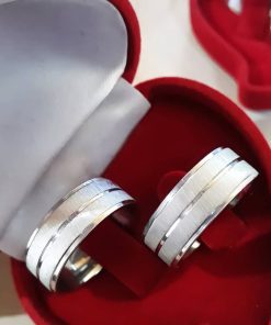 Alianças De Namoro Prata Em Aço Cirúrgico 8mm Fosco MOD 6567