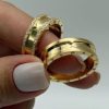 Alianças de Casamento 6mm | Estilo Bulgari 60 Pedras | Polido | Banhado a Ouro 18k