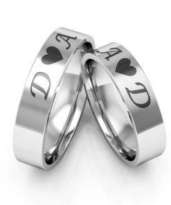 Alianças De Namoro 6mm Polido Personalizado Com Duas Iniciais
