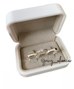 Alianças de Namoro em Prata 950 | 4mm Chanfrado Liso Polido Semi Anatômico