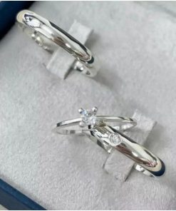 Alianças de Namoro em Prata 950 | 4mm Redondo Tradicional | Modelo Miriany | Semi Anatômico