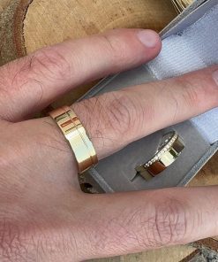 Alianças de Casamento Ouro 10K com Revestimento em Prata 7mm | Design Sofisticado e Confortável