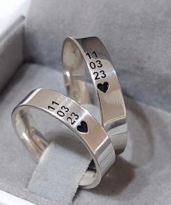 Alianças De Namoro 6mm Polido Personalizado Com Data