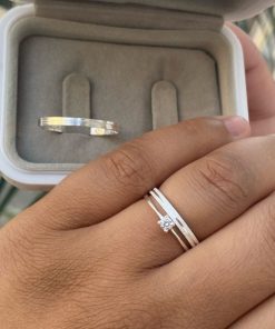Alianças de Namoro 2mm em Prata 950 | Modelo Fino Diana
