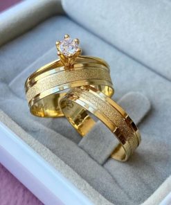 Alianças de Casamento 6mm | Friso Central Largo Diamantado