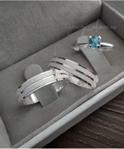 Alianças de Namoro em Prata 950 6mm | Modelo Filipa | Semi Anatômico | Diamantado com Frisos