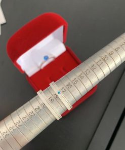 Alianças de Namoro 3mm em Prata 950 | Diamantado com 2 Frisos Laterais | Ambas com Pedra Azul