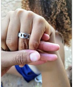 Par De Alianças Prata Em Aço Cirúrgico 8mm Casal Prata Fosco Lixado