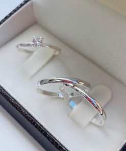 Alianças de Namoro Finas em Prata 950 | 2mm Redondo Tradicional | Modelo Heloísa