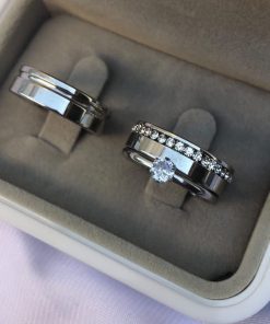 Alianças De Namoro 6mm Polido Com Pedras