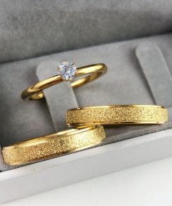 Alianças De Casamento finas Banhado A Ouro 18k 4,5mm Diamantado