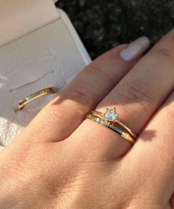 Alianças de Casamento 2mm | Modelo Chanfrado | Semi Anatômico | Moeda Antiga Banhada a Ouro 18K
