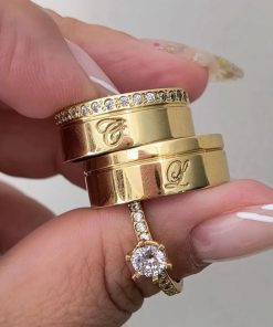 Aliança de Casamento Grossa em Moedas Antigas 8mm | Personalizada com Iniciais