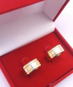 Alianças de Casamento 8mm | Modelo Elegance | Semi Anatômico | Dois Frisos | Acabamento Chanfrado