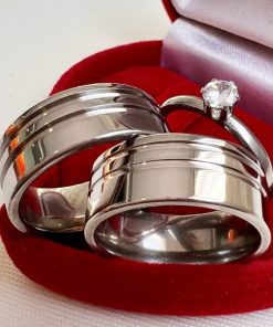 Par De Alianças De Compromisso Grossa Namoro 8mm