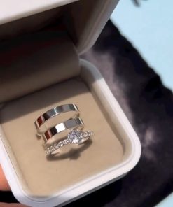 Alianças de Namoro Finas 3mm em Prata 950 | Modelo Eveline 02 | Reto Semi Anatômico