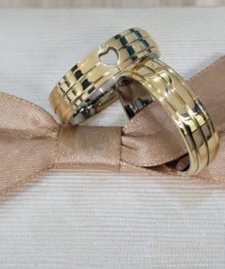 Alianças de Casamento 6mm | Modelo Anatômico Polido | Feminina com Coração Vazado