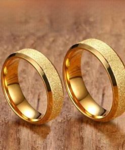 Alianças De Casamento Banhado A Ouro 18k - 6mm Diamantado Chanfrado