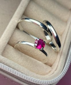 Alianças de Namoro 2mm em Prata 950 | Modelo Fino Chanfrado