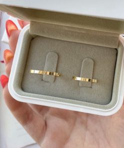 Alianças de Casamento 3mm | Moeda Antiga | Modelo Fino Roman | Banhado a Ouro 18k