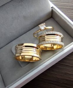 Alianças de Casamento 10mm | Luxo Imperial | Modelo Sovereign | 2 Fileiras de Zircônia