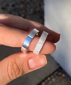 Alianças de Namoro Finas 5mm em Prata 950 | Modelo Minnie | Semi Anatômica