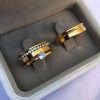 Alianças de Casamento 6mm Banhadas a Ouro 18K com Pedras – Modelo Anatômico