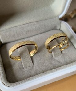 Aliança de Ouro 18K | Modelo Chanfrado Todo Diamantado Semi-Anatômico 4mm | Casamento e Noivado