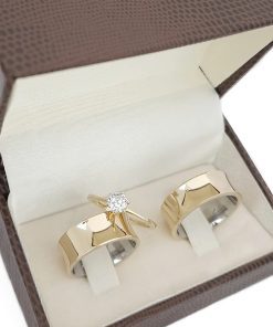 Alianças de Casamento 8mm | Aliança De Moeda Côncava | Modelo Moeda Antiga | Banhado a Ouro 18k