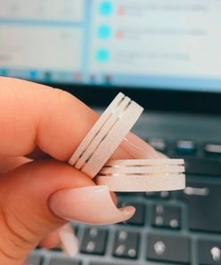 Alianças de Namoro em Prata 950 | Modelo Pietra | Diamantado Semi Anatômico | 2 Frisos Laterais 7mm