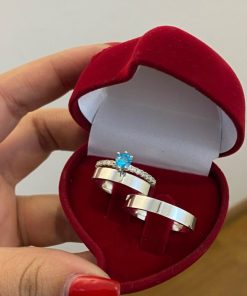 Alianças de Namoro 4mm em Prata 950 | Reto | Acabamento Semi Anatômico