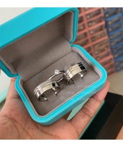 Par De Alianças Prata Em Aço Cirúrgico 8mm Friso Diamantado Com Friso MOD 17