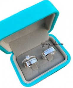 Alianças de Namoro em Prata 950 | Modelo Chanfrado | 7mm Semi Anatômico com 1 Friso Lateral