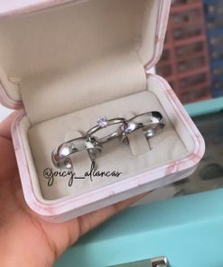 Par De Alianças Prata Em Aço Cirúrgico 6mm Tradiconal Modelo Naiana