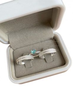 Alianças de Namoro em Prata 950 | Modelo Carolina | 5mm Semi Anatômico | Diamantado com 2 Frisos e Lateral Baixa