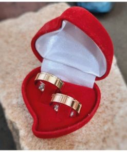 Alianças de Casamento 6mm | Moeda Reta | 1 Friso Lateral | Forro em Aço Cirúrgico Opcional | Banhado a Ouro 18K