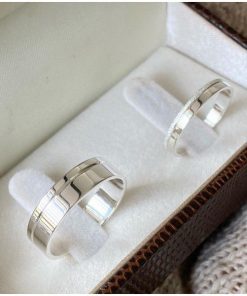 Alianças de Namoro em Prata 950 | Modelo Nádia | 3mm e 5mm | Reto Semi Anatômico