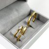 Alianças De Noivado E Casamento Aço Cirúrgico Banhado A Ouro 18k 3mm