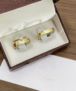 Alianças de Casamento Ouro 10K com Revestimento em Aço 4mm | Modelo Reto Semi-Anatômico Liso