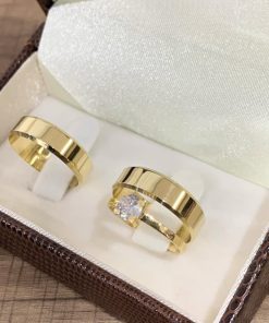 Aliança de Ouro 18K | Modelo Chanfrado Semi-Anatômico 6mm | Casamento e Noivado