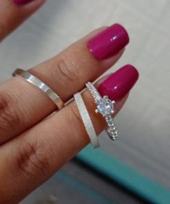 Alianças de Namoro 3mm em Prata 950 | Modelo Nathally | Fino Semi Anatômico