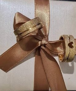 Alianças De Noivado e Casamento Banhado A Ouro 18k - 8mm - Diamantado Com Coração