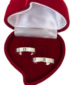 Alianças de Namoro em Aço Cirúrgico | Par de Alianças Prata 4mm | Finas, Lisas e Polidas com Gravação de Iniciais