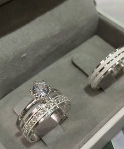 Alianças Finas de Namoro 4mm em Prata 950 | Modelo com Frisos Diamantado | Semi Anatômico